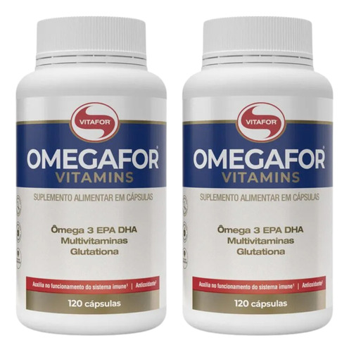 Kit Omegafor Vitamins - Ôm 3 + 7 Vitaminas Vitafor 120 Cáps