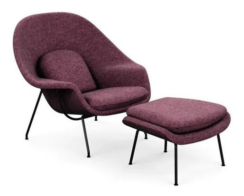 Poltrona Womb Chair  Com Puff.  Em  Fibra De Vidro. 