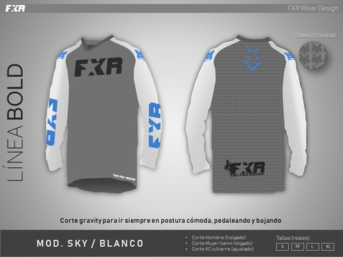 Jersey  Fxr Mtb Bold Mod. Sky/ Blanco