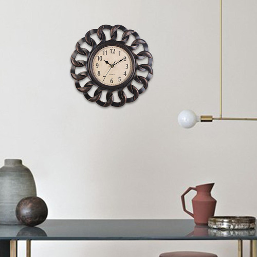 Reloj De Pared Retro Números Arábigos Silencio Para Negro