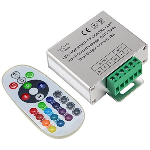 Controlador De Luces Led Dc 12v24v 18a Tiras De Led Rgb...