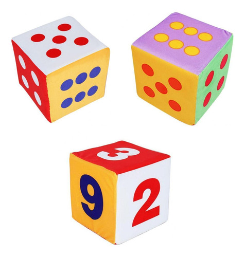 3x Juego De Dados De Espuma Jumbo Carnival