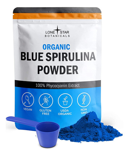 Polvo De Espirulina Azul Organica, Superalimento 100% Puro D