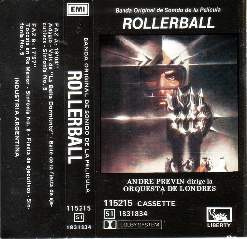 Rollerball Bach Banda Sonora De La Pelicula Cassette Pvl