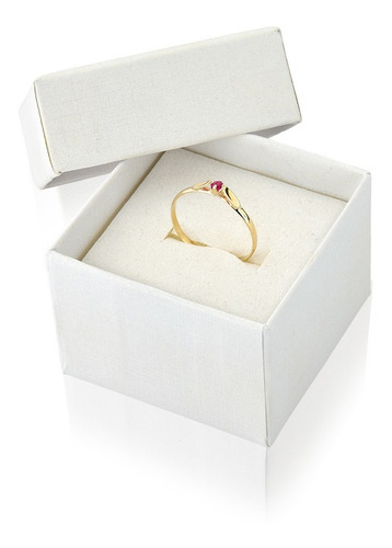 Anel Solitário Ouro 18k Com Uma Pedra, Qualquer Cor A132