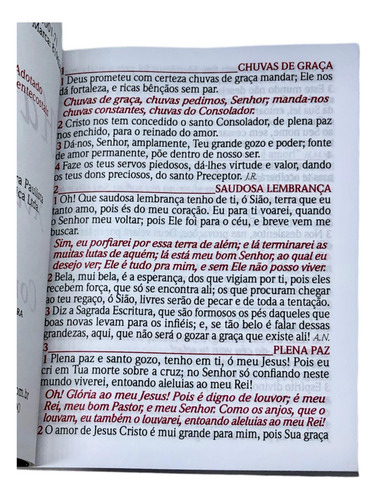 Harpa Cristã Avivada E Corinhos - Tradicional Branca - Letra Tamanho Grande Gigante Com Capa Brochura Flexível Refrão Vermelho