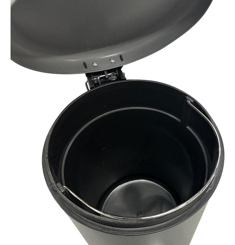 Lixeira Redonda Com Pedal 3 Litros Chumbo Mollie Cor Cinza