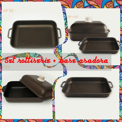 Set Cacerola Rottiserie+ Base Asadora