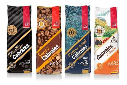 4x Combo Pack A Eleccion Cafe Grano Cabrales 1kg 4kg