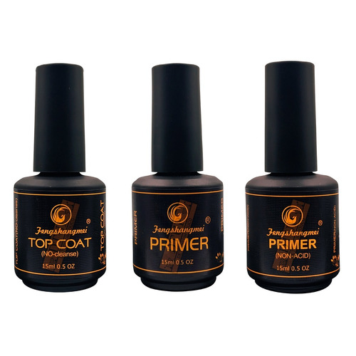 Kit Pretinho Poder Fengshangmei Top Coat Primer Acido N Aci