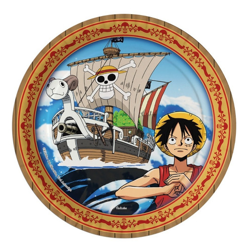 8 Unidades - Prato Festa One Piece
