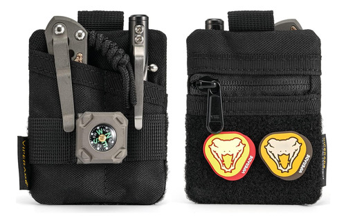 Ve13 Mini Edc Pouch, Small Pocket Organizer With Diy Patches