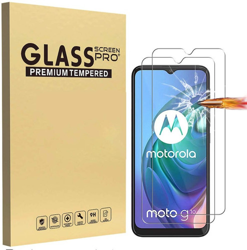 Pack 2 Lamina Protectora Mica Vidrio Templado Para Moto G10