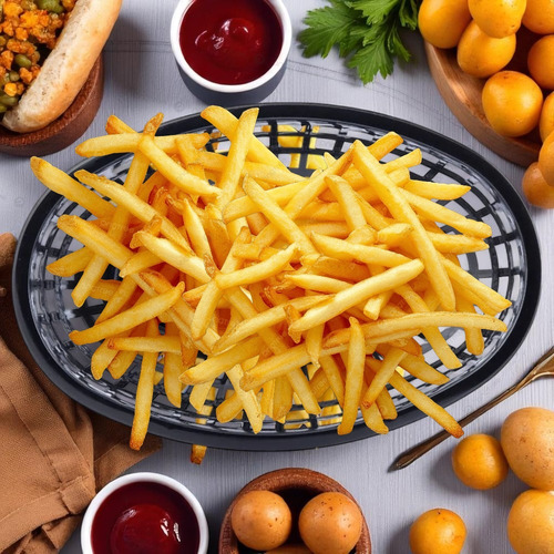 Canasta Ovalada Negra Para Comida Rapida Papas 12 Piezas Negro Canastilla