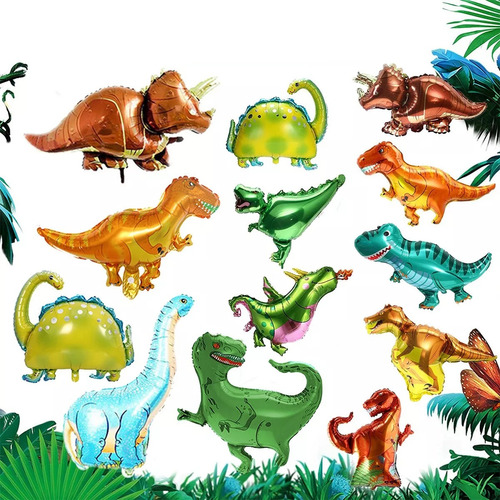 Kit 25 Globos Metal Dinosaurio Cumpleaños Fiesta Infantil