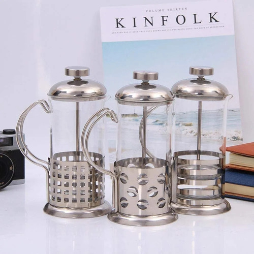 Imagen 3 de 6 de Cafetera Embolo Metal 350ml Prensa Francesa Pettish Online