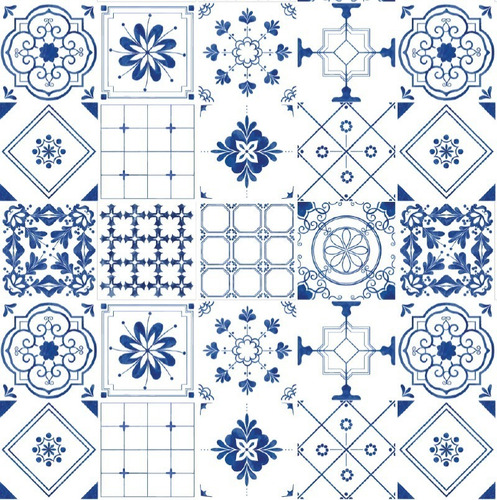 Vinilo Azulejo Mosaico Adhesivo 20x20 Piso X 10u Laminado Color 30. Santorini