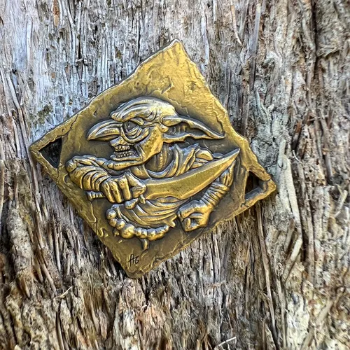 Moneda De Decisión Goblin Dorado D2 Cara-cruz - Rpg Larp