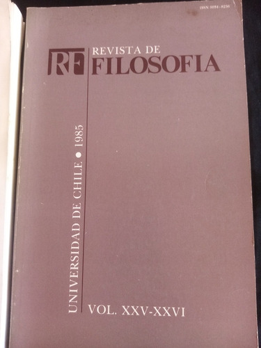 Colección 4 Revis De Filosofía. 3 U. De Chile Y U. Rosario