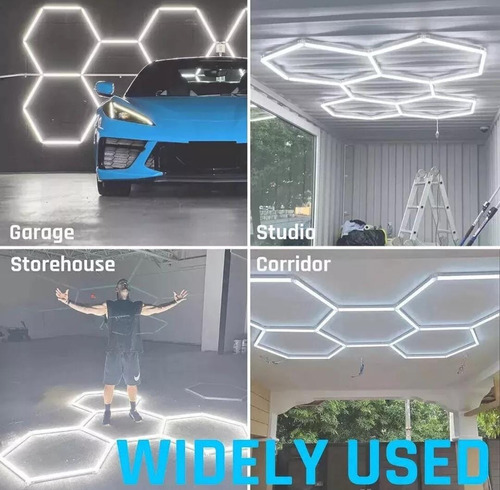 Lámpara De Techo Led Hexagonal 6500k Blanco Frío