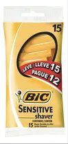 Comprar Máquinas de afeitar Afeitadoras Descartables Desechables 1 Filo Depilación Bic Sensitive Shaver X 12 + 3 gratis