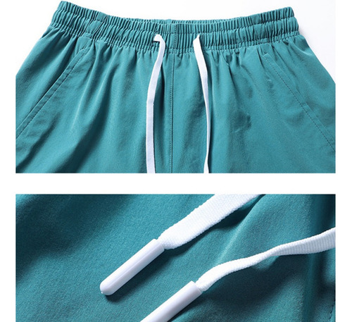 Pantalones Cortos Seda Helada Color Liso Unisexo Elasticidad