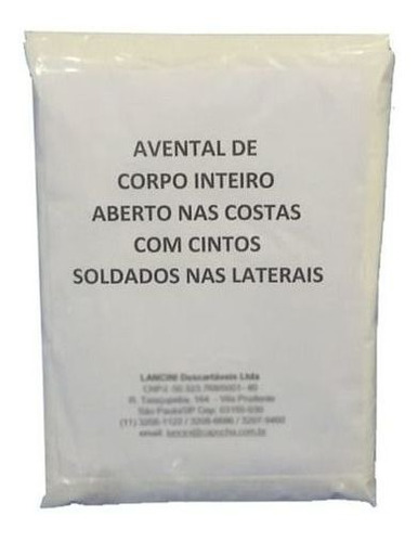 Kit Avental Hospitalar C/ Tiras + Capa De Cabeça (20 Unid)