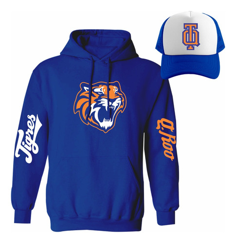 Kit De Sudadera + Gorra Sublimada Mod Tigres De Quintana Roo