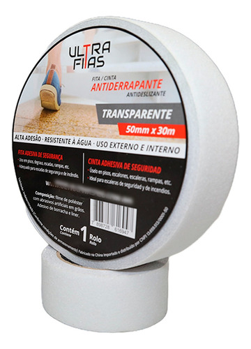 Fita Antiderrapante Ultra Fitas Antiderrapante 50mm X 30m Transparente