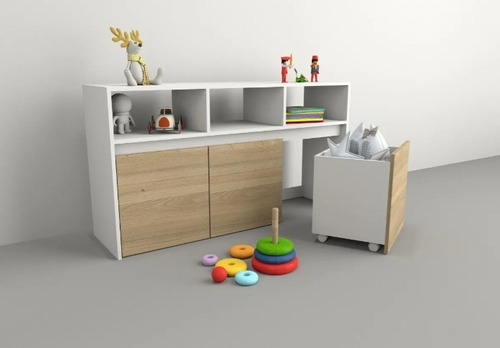 Mueble Juguetero Organizador De Melamina Color Blanco