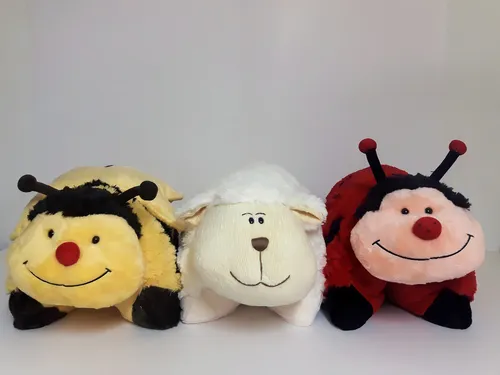 Almohada plegable Joana, forma de abeja o oveja, 44 x 50 cm, diseño de tela de peluche de Joana