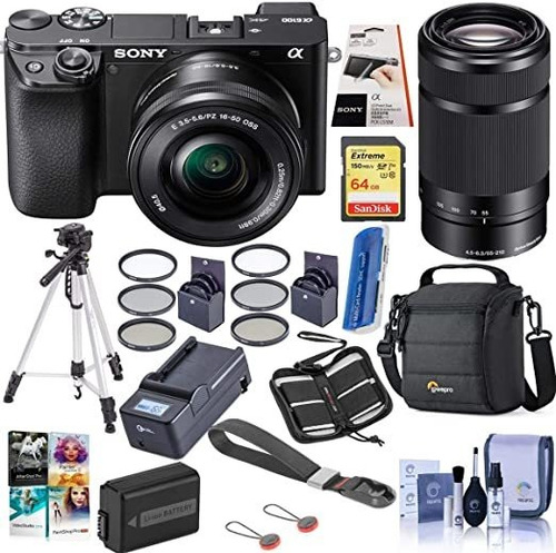 Camara Sony Alpha A6100 Mirrorless Digital 16-50mm & 55 9908