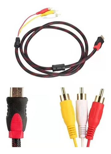 Cable Hdmi A 3 Rca Digital Audio Video Macho 1.5 Mts