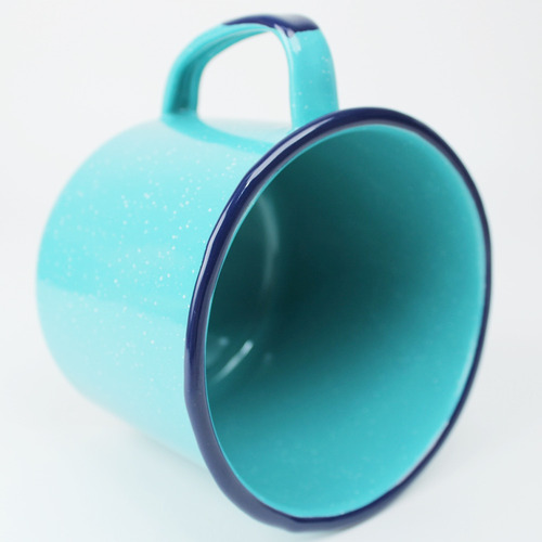 Taza Pocillo De Peltre Azul Turquesa 1200 Ml Cinsa