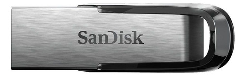 Memoria USB SanDisk Ultra Flair 128GB 3.0 plateado y negro