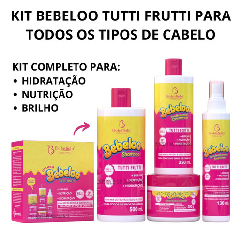 Bebeloo Tutti Frutti Kit Shampoo Nutri Hidrate Seus Cabelos