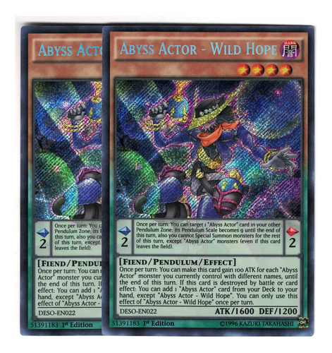 Yugioh 2x Abyss Actor Wild Hope Secret 1st Deso-en022