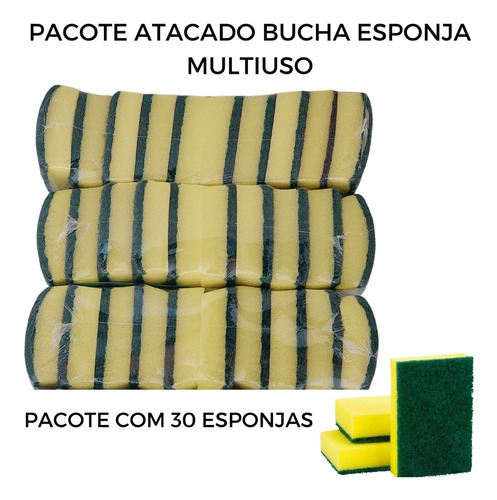 Kit Bucha Esponja Atacado Pacote C/30 Esponja Dupla Face 