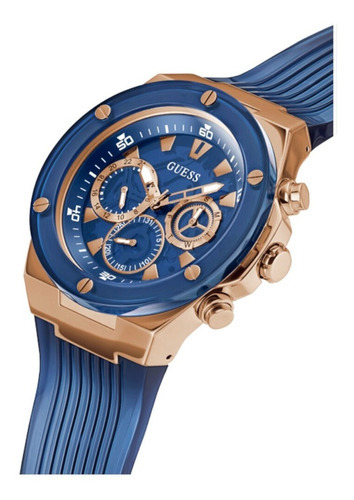 Reloj Guess Poseidon GW0425G3 Hombre Azul Para Caballero Oro rosa