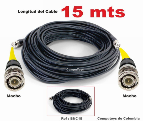 Imagen 3 de 6 de Cable Bnc Macho-macho 15 Mts Ref: Bnc15 Computoys Sas