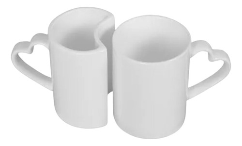 Pack De 10 Pares De Tazas De Pareja Asa Corazon Blancas 