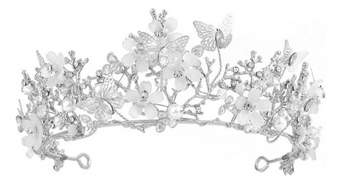 Corona De Flores Huecas De Cristal Con Forma De Mariposa (3