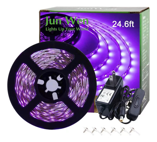 Junwen Kit De Tira De Luces Led De Luz Negra, 24,6 Pies/7,5