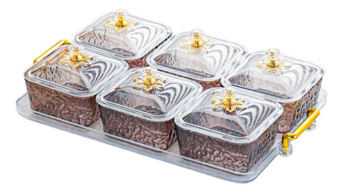 Juego De Platos Para Servir Fumo Gris 6 Cuadrícula