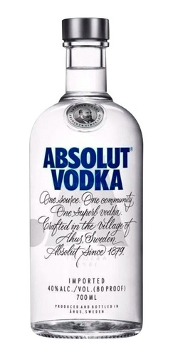 Vodka Absolut Regular Azul Clasico Original 750ml - Sufin