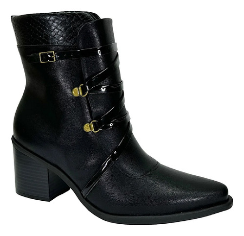 Bota Piccadilly Fem Giordana Cano Médio Salto Blco 766003