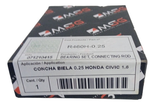 Concha Biela 0.10 Honda Civic 1.6 1992 Al 2000 R460h