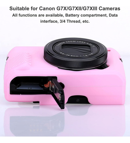 Funda Para Canon Powershot G7x Mark Iii Silicona Rosa Suave