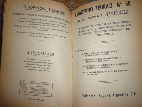 Ajedrez Encuadernada Teorico N° 41 Al 50 (Usado)
