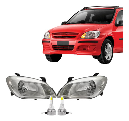 Juego Optica Chevrolet Celta 2007 2008 2009 2010 + Cree Led